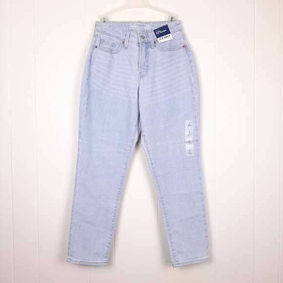Old Navy Denim - Old Navy Curvy OG Straight High Rise Ankle Jeans light wash classic 90s grunge
